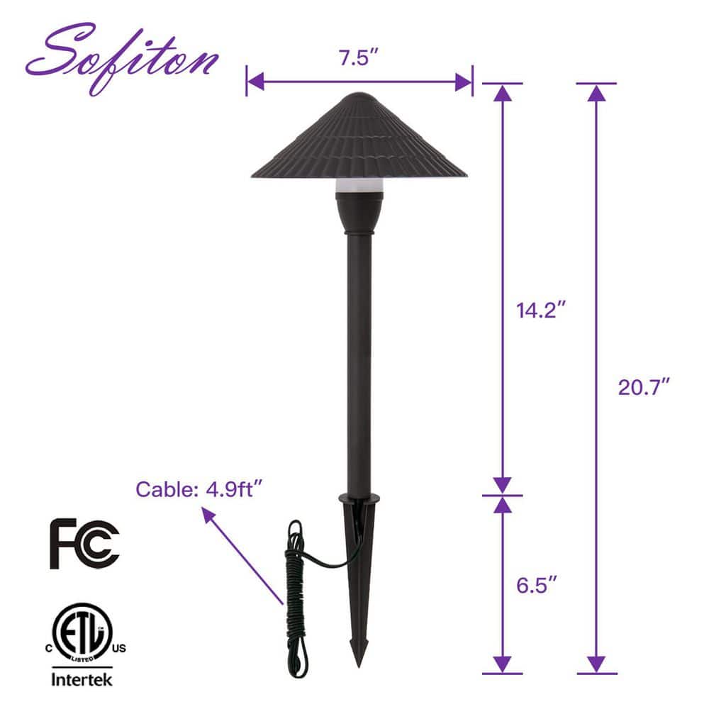 Bronze Aluminum LED Pathway Light Kit, 4 Pack