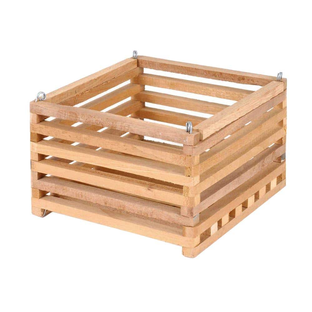 Better-Gro 8 in. Square Wooden Basket 52720 - The Home Depot