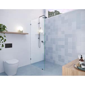 28.5 in. x 78 in. Frameless Fixed Shower Door in Oil Rub Bronze without Handle