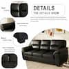 Close-up detail views of sofa cushions and armrests.