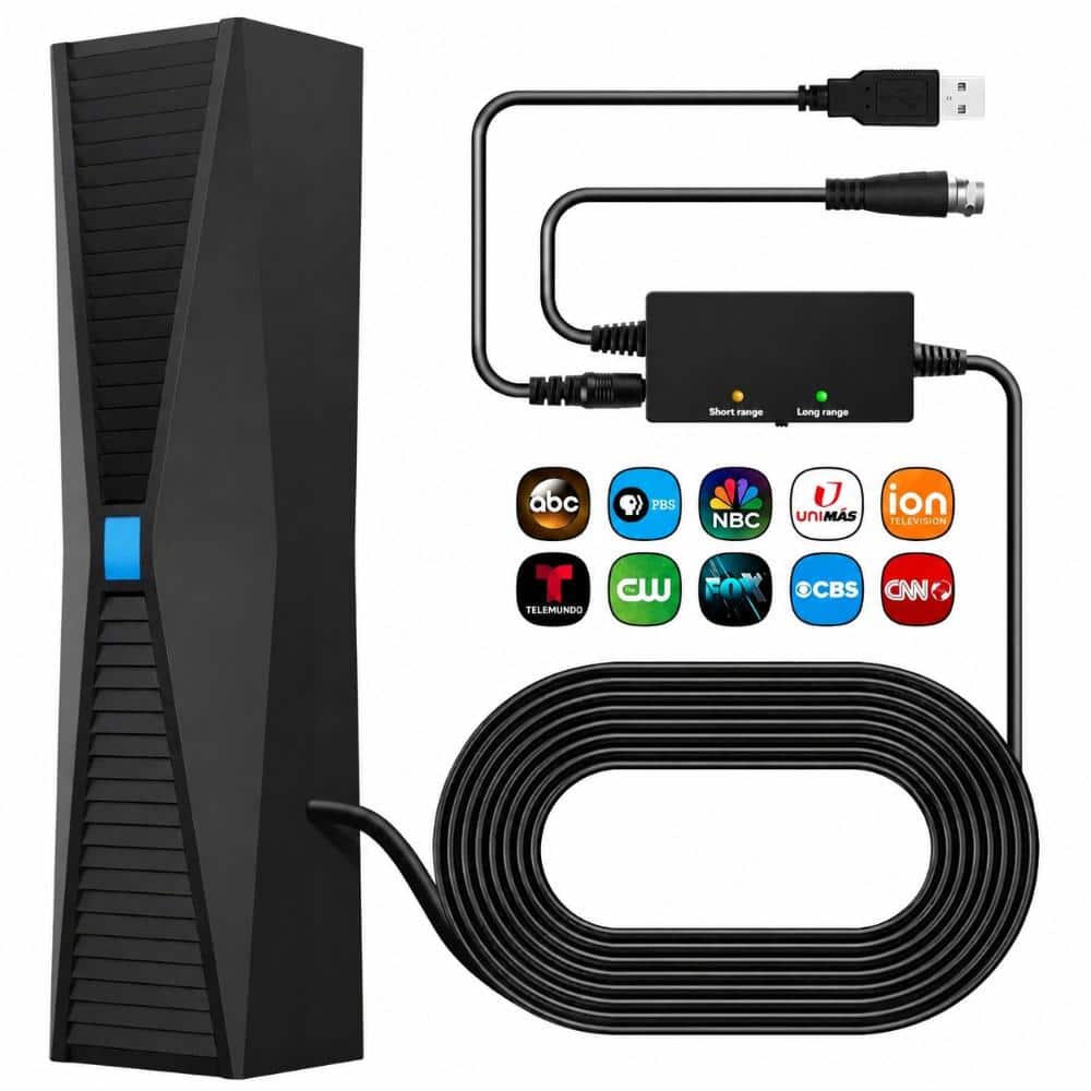 Indoor Outdoor Digital TV Signal Amplifier with 360 Degree Booster for Smart and Older Televisions