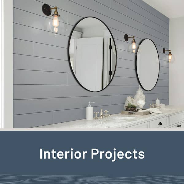 1 in. x 8 in. x 8 ft. Timeless Granite Gray Smooth Pine Nickel Gap Shiplap Board (4-pack)