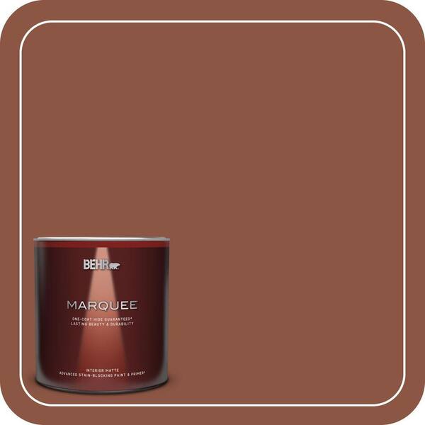 BEHR MARQUEE 1 Qt. #S180-7 True Copper One-Coat Hide Matte Interior Paint & Primer