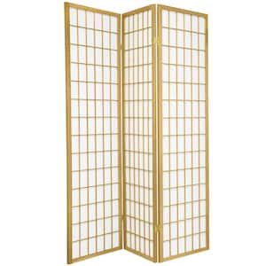 6 ft. Gold Window Pane 3-Panel Room Divider