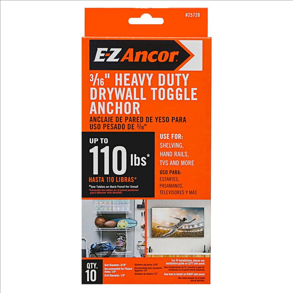 3/16 in. x 2-1/2 Heavy-Duty Phillips Drywall Screw Toggle Anchors (10-Pack) price history on PriceWatchPro