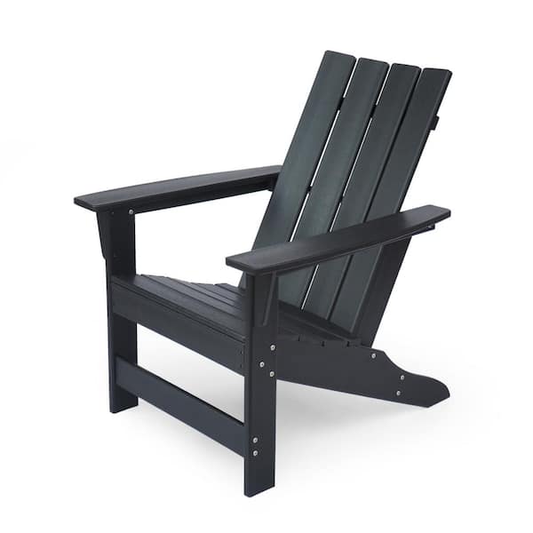 Unbranded Black HDPE Outdoor Patio Rocking Adirondack Chair.