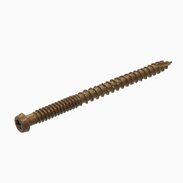 Grip-Rite #9 x 3 in. Coarse Brown Polymer-Plated Steel Star-Drive Bugle Head Composite Deck Screws (5 lb. Pack)