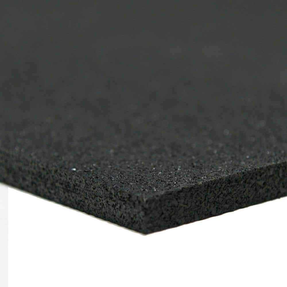 Rubber-Cal Recycled Rubber - 60A - Sheets and Rolls 1/4 in. T x 4 ft. W x 24 ft. L Black Rubber Garage Flooring 21-100