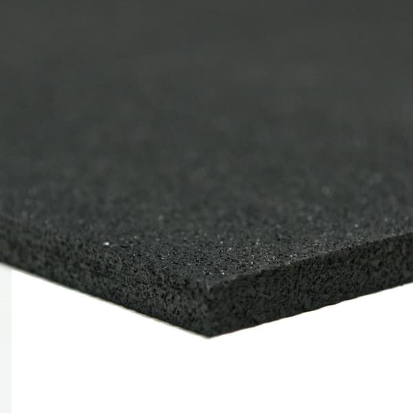 Rubber-Cal Recycled Rubber - 60A - Sheets and Rolls 3/8 in. T x 4 ft. W x 3 ft. L Black Rubber Garage Flooring