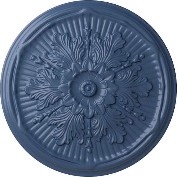 Ekena Millwork 21" x 2" Luton Urethane Ceiling Medallion (Fits Canopies upto 3-1/2"), Hand-Painted Americana