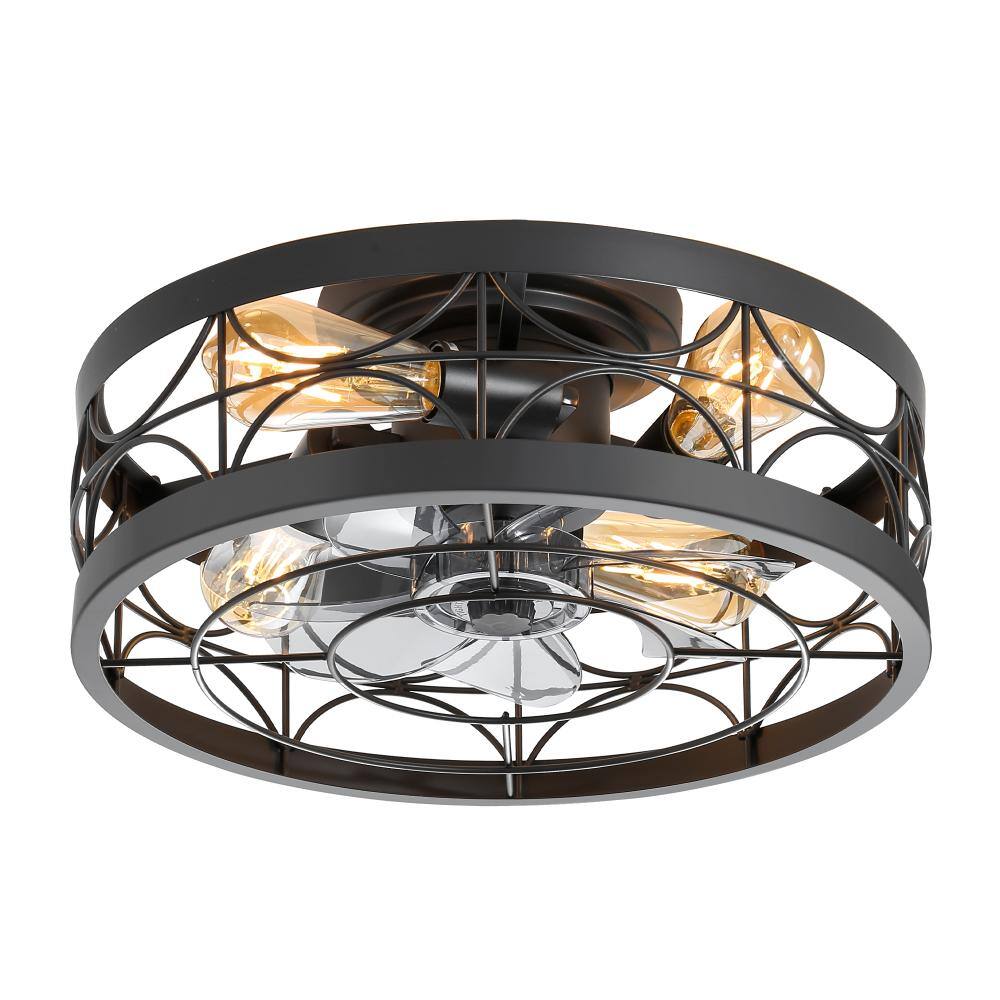 16.5 in. Indoor Black Flush Mount Enclosed Ceiling Fan ，6 speed with Remote Control Included price history on PriceWatchPro