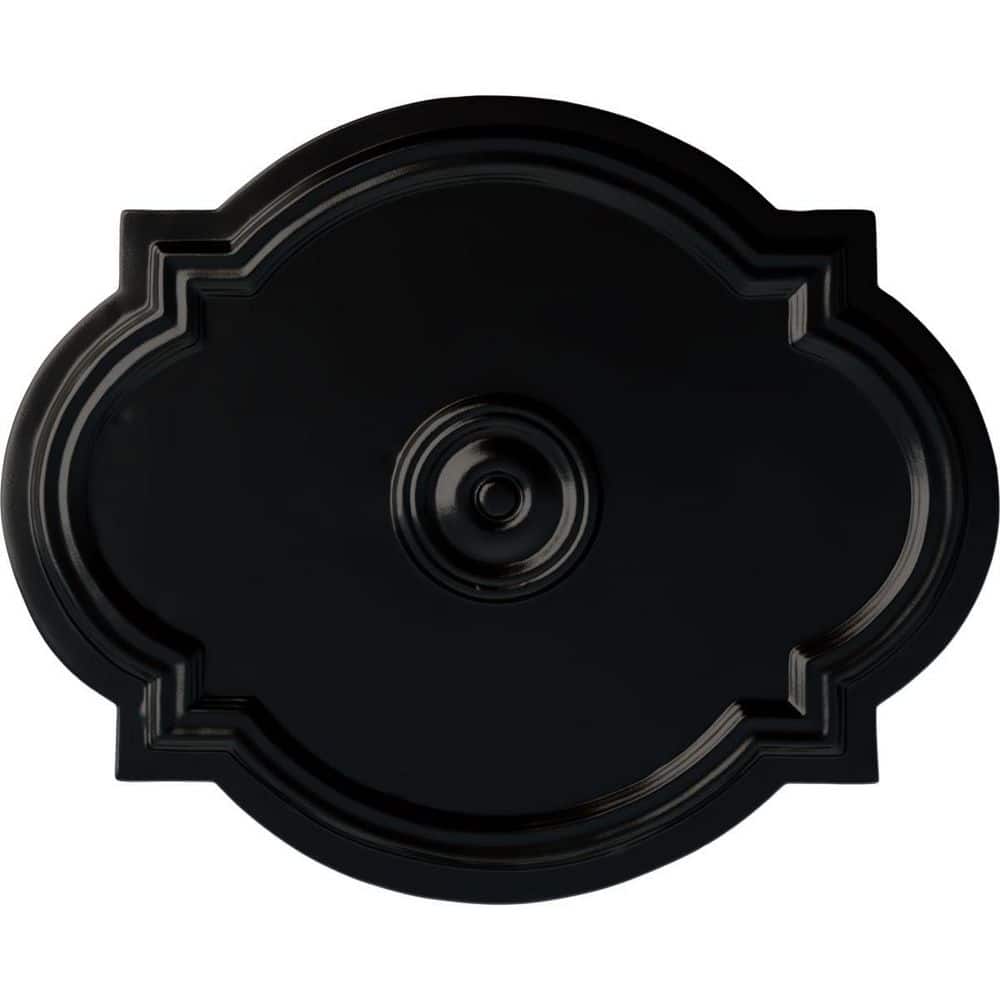 "1"" x 21-1/4"" x 17-3/8"" Polyurethane Waltz Ceiling Medallion, Hand-Painted Jet Black" price history on PriceWatchPro