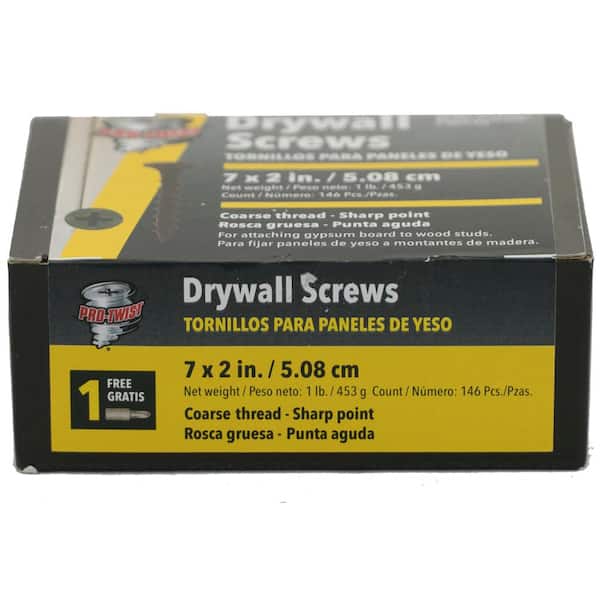 Pro-Twist #7 x 2 in. #2 Phillips Reduced Bugle Head Coarse Thread Drywall Screw 1 lb. Box
