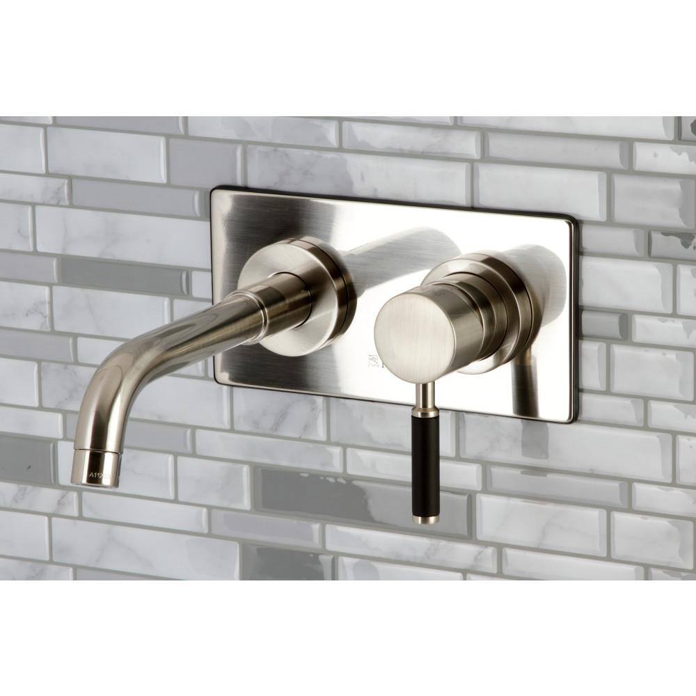 Kaiser Minimalist Single-Handle Wall Mount Bathroom Faucet in Brushed Nickel