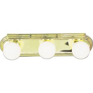 3-Light Polished Brass Bath and Vanity Light