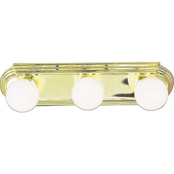 Volume Lighting 3-Light Polished Brass Bath and Vanity Light
