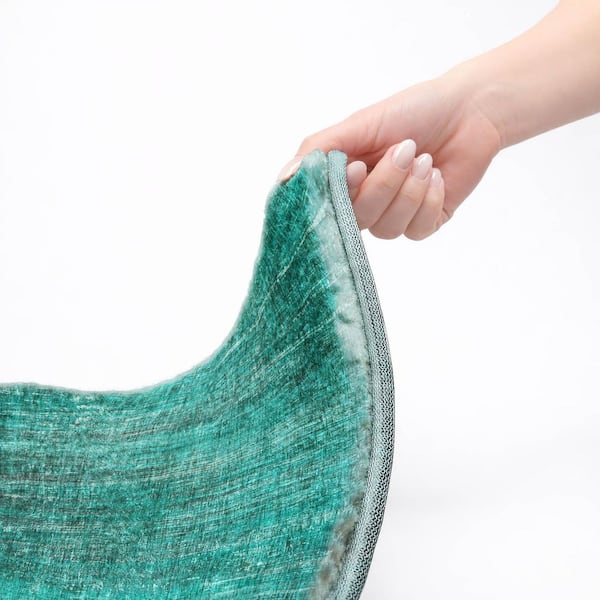 Dream Shag Premium Machine Washable Abstract ADS552 Teal 8 ft. x 10 ft. Area Rug