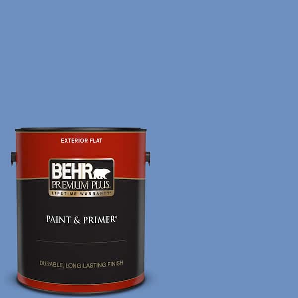 BEHR PREMIUM PLUS 1 gal. #590B-5 Purple Hyacinth Flat Exterior Paint & Primer