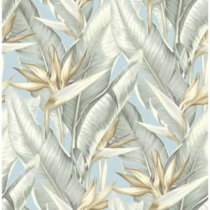 Arcadia Blueberry Banana Leaf Paper Strippable Roll Wallpaper (Covers 56.4 sq. ft.)