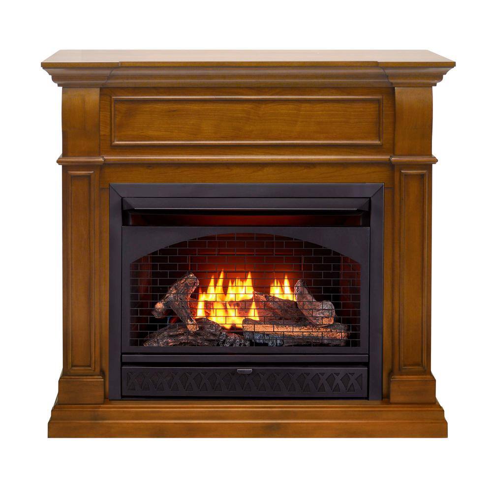 ProCom 26,000 BTU Ventless Dual Fuel Fireplace Corner Combo 170120 - The  Home Depot