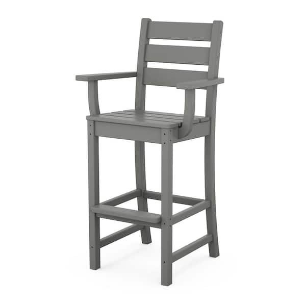 POLYWOOD Grant Park Bar Arm Chair in Slate Grey