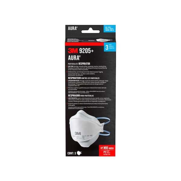 9205+ N95 Aura Particulate Disposable Respirator Foldable (3-Pack)