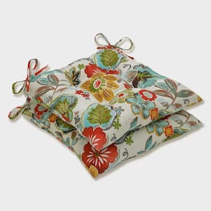 Floral 19 x 18.5 Outdoor Dining Chair Cushion in Green/Multicolored (Set of 2)