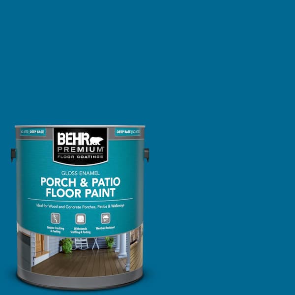 BEHR PREMIUM 1 gal. #OSHA-1 OSHA SAFETY BLUE Gloss Enamel Interior/Exterior Porch and Patio Floor Paint