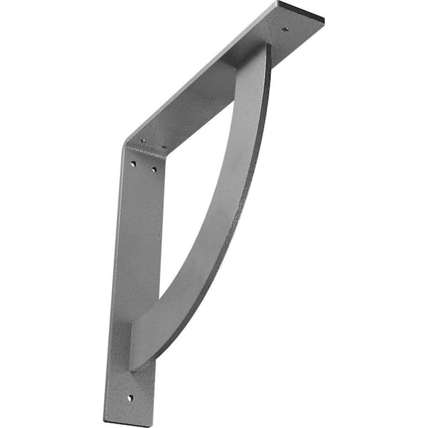 Ekena Millwork 2 in. x 12 in. x 12 in. Steel Hammered Gray Bulwark Bracket