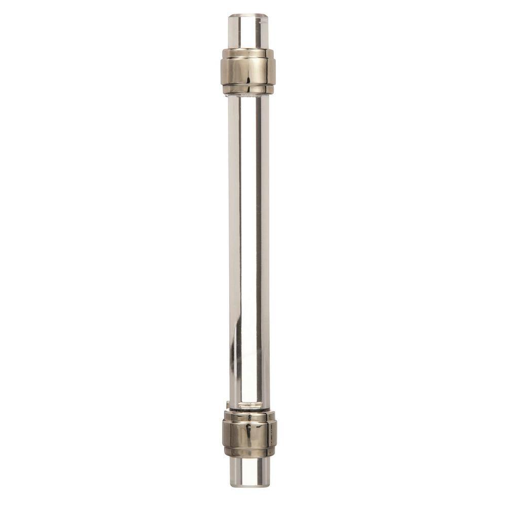 Glacio Clear and Polished Nickel 5-1/16 Inch Bar Pull