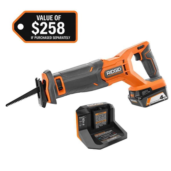 18V Cordless Reciprocating Saw Kit with 4.0 Ah Battery and Charger