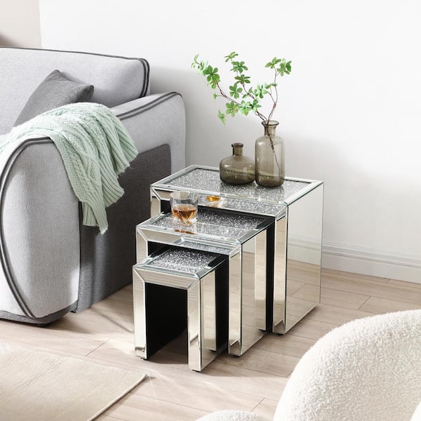 Silver nesting side tables discount