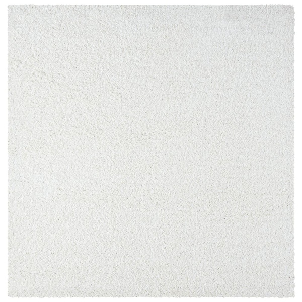 SAFAVIEH Primo Shag Ivory 7 ft. x 7 ft. Square Solid Area Rug