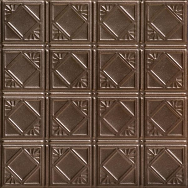 Carnivale Bronze 2 ft. x 2 ft. Decorative Lay-in Tin Ceiling Tile (24 sq. ft. /Case)