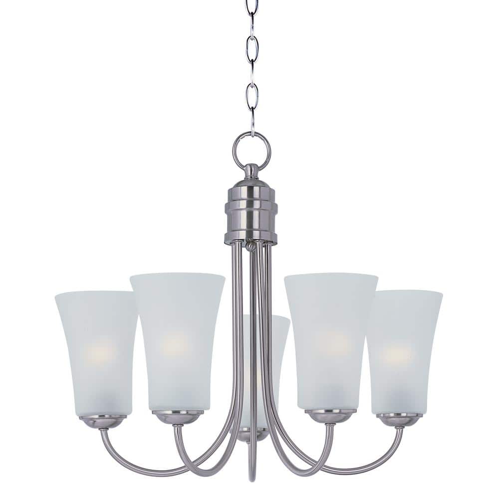 Logan 5-Light Satin Nickel Chandelier with Frosted Shade price history on PriceWatchPro