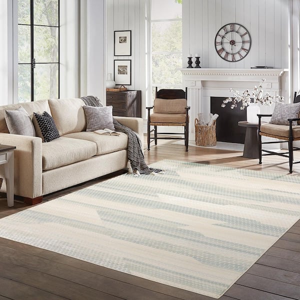 8 ft. x 10 ft. Blue Ramsey Geometric Area rug
