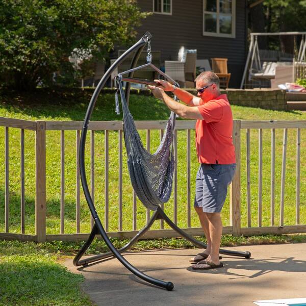 Sunnydaze 84 in. Sunnydaze Curved Steel Hanging Hammock Chair