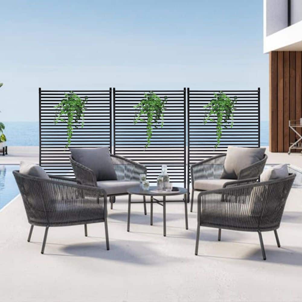 71.26 in. x 46.65 in. Outdoor Privacy Screens Freestanding, Metal