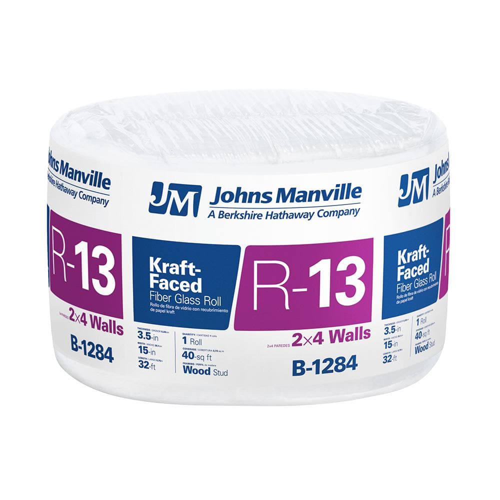 Johns Manville Multi-Purpose Unfaced Fiberglass Insulation Roll 16, Fiberglass Insulation