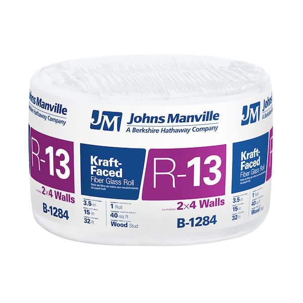 Johns Manville R-13 Kraft Faced Fiberglass Insulation Roll 15 in. x 32 ft.