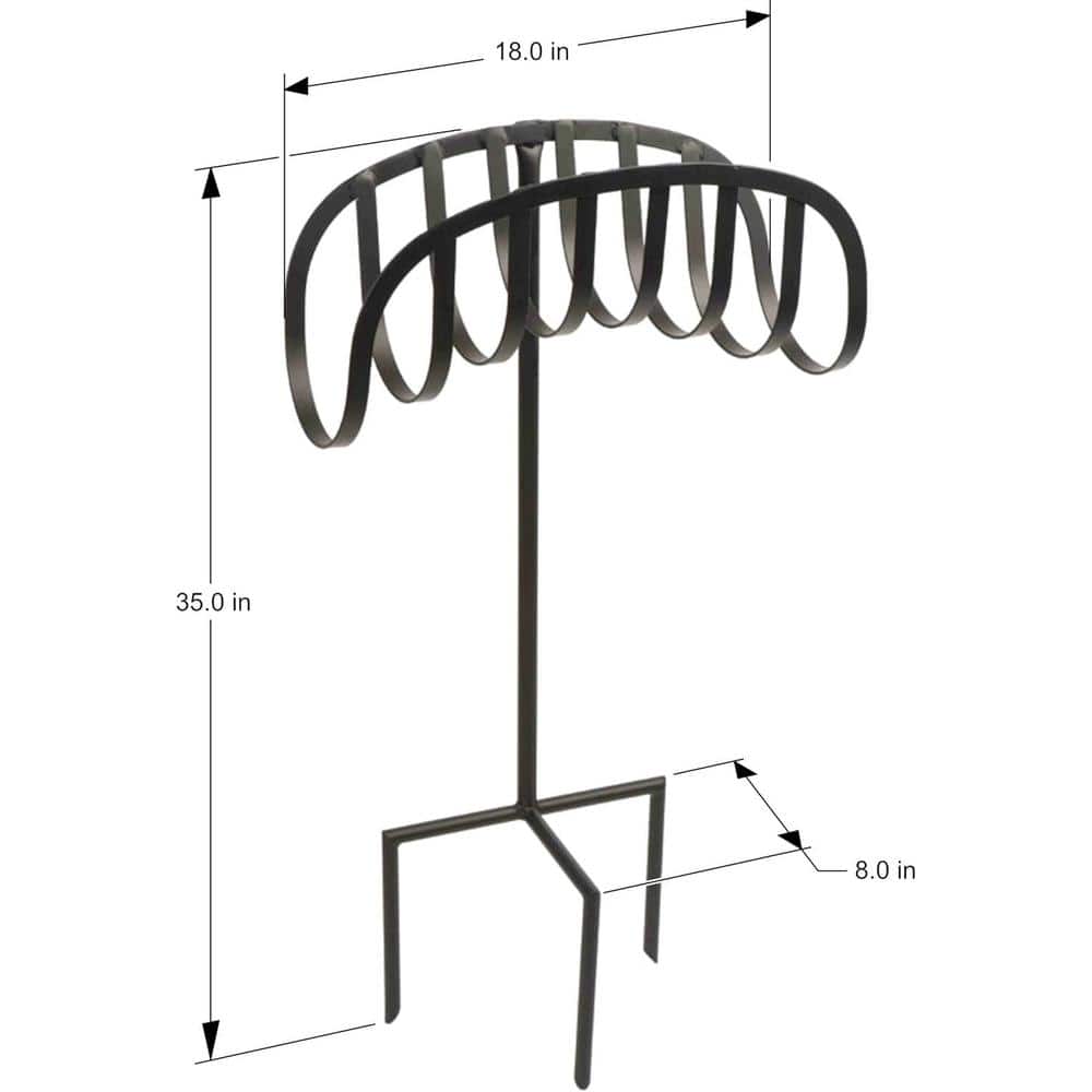 Black Steel Decorative Garden Hose Holder Stand