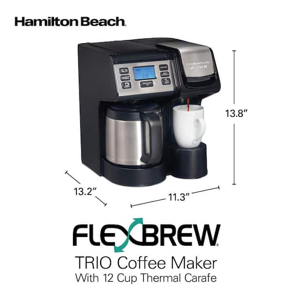 Hamilton Beach FlexBrew Trio 12-Cup Black Coffee Maker with 