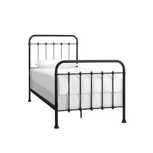 Dorley Farmhouse Black Metal Twin Standard Bed (42.91 in. W x 53.54 in. H)