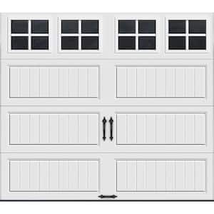 Gallery Steel Long Panel 8 ft x 7 ft Insulated 6.5 R-Value  White Garage Door with SQ22 Windows