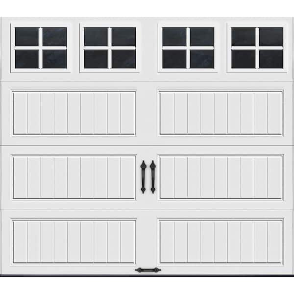 Clopay Gallery Collection 8 ft. x 7 ft. 18.4 R-Value Intellicore Insulated White Garage Door with SQ22 Window