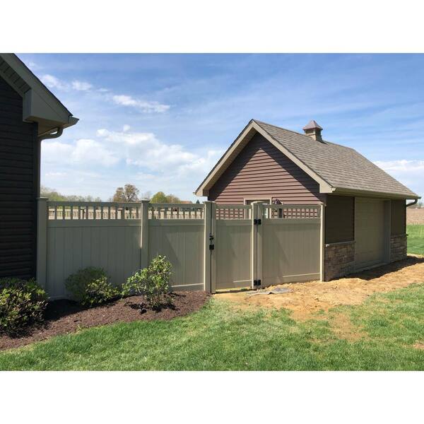 Weatherables Mason 3.7 ft. W x 8 ft. H Khaki Vinyl Privacy Fence Gate Kit