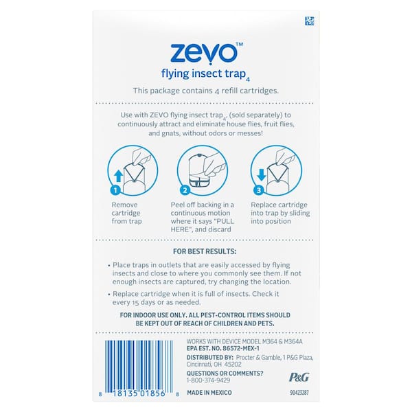 Reviews for ZEVO Indoor Flying Insect Trap Refill Cartridges Multi-Pack (4- Count)