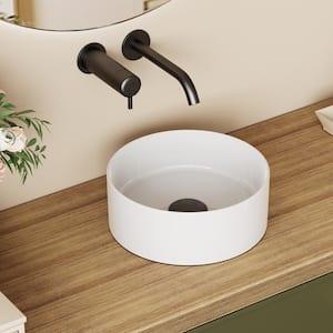Round Sink 12 in . Bathroom Sink Ceramic Vessel Sink Bathroom Sink Modern in White