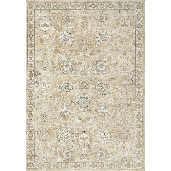 Octo 2 ft. 7 in. X 4 ft. 11 in. Cream/Multi Oriental Indoor/Outdoor Area Rug
