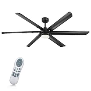 72 in. White Color Changing Integrated LED Indoor/Outdoor Matte Black Ceiling Fan with Remote Control